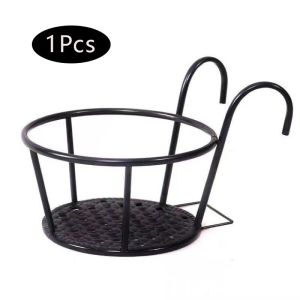 Iron Art Balcony Flower Pot Hanging Baskets Balcony Plant Racks Wrought Thicken Hanging Plant Holder