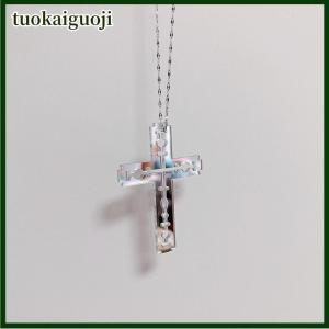 tuokaiguoji Y2K Cross Blade Acrylic Pendant Necklace For Women Men Harajuku Clavicle Chain Aesthetic Jewelry