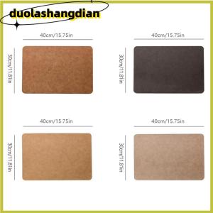 [Duola] 1pcs Light Luxury Solid Leather Placemat Coffee Brown PU Table Mat Waterproof Oilproof Heat-Insulated Plate Bowl Pad Table Decor