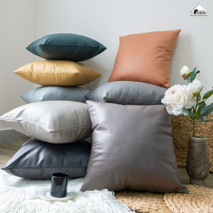 Vỏ Gối Tựa Lưng Giả Da Cao Cấp Phong cách Châu Âu