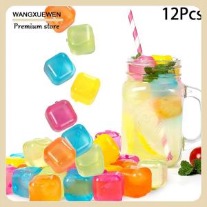 [COD] 12Pcs Set Whisky Reusable Ice Cube The Summer Wear-resistant Rocks Whiskey Cubes Plastic Accessories