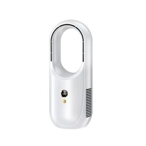 Portable USB Rechargeable Bladeless Fan with High Airflow and Digital Display for Home Use
