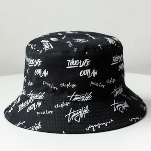 Double Side Flat Top Bucket Hat Men Women Embroidery Letter Tour Beach Fisherman Cap Casual Outdoor Fordable Soft Panama Hat Beach Hats