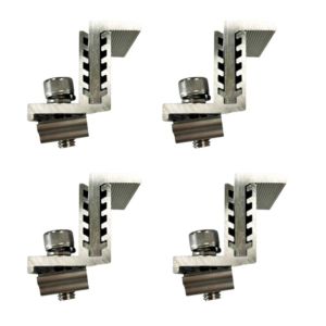ZSDN MALL 4Pcs Adjustable Solar Panel Clamps Medium Pressure Aluminum Solar End Mid Clamp Kit Universal Side Pressure Solar Panel Mounting Z Brackets Photovoltaic Support