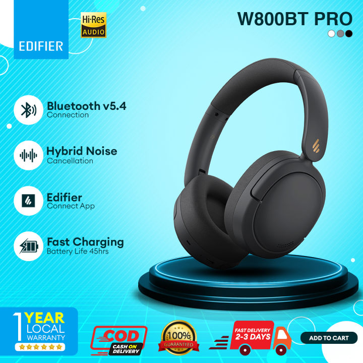 Edifier W800BT Pro Wireless Headphones – Mit ANC, In Ivory (Elfenbein)