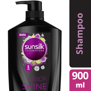 Sunsilk Shampoo Rambut Hitam Berkilau Black Shine Activ-Infusion dengan Urang Aring 900 ml - Pump