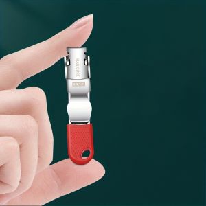 Stainless Steel Portable Folding Nail Clippers Convenient Pedicure Tool Compact Practical Accessory With Keychain