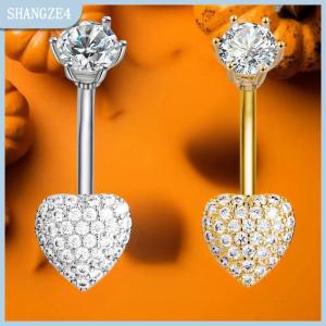 【SHANGZE4】 Thời Trang Lấp Lánh Zircon Bụng Nút Nhẫn Bướm Tim Navel Nhẫn Đối Với Phụ Nữ Đồ Trang Sức Cơ Thể Phụ Kiện