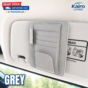 Car Card Holder Sun Visor PU Leather Organizer Sunglasses Pen Holder Velcro | Pemegang Kad Holder Touch N Go Kereta 汽车卡片