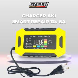Charger Aki 6A 12V Mobil Motor Cas Aki Bisa Repair Smart Chip Cas Accu Smart Repair