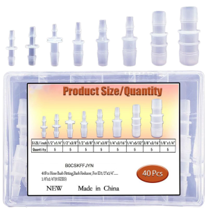 40Pcs Hose Adapter Assortment Pressure Barbed Joints for Hydroponic Systems Irrigation Equipment Installation Designs
