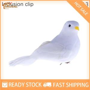 MIH ✨ COD ✨ ขนนกพิราบสีขาวโฟมประดิษฐ์คู่รักนกพิราบนกตกแต่งบ้านสวนงานแต่งงานนกจำลองของตกแต่งต้นคริสต์มาส