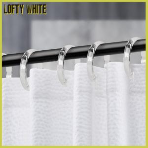Lofty White ห่วงผ้าม่านแบบเปิด12ชิ้น วงแหวนม่านห่วงกลมคลิปม่านสำหรับผ้าม่านและแท่งม่าน