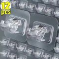 12/6pcs Self Adhesive Rail Hooks Nail-Free Curtain Clamp Rods Clips Hook Adjustable Shower Household Storage Hanging Stick Rack Holder. 