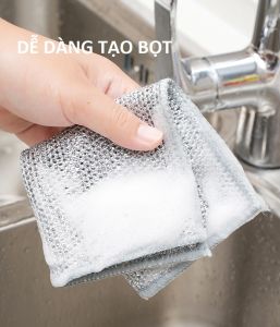 Khăn cọ xoong nồi cọ bếp cọ rửa bát đĩa Bùi sắt thấm hút tốt dễ dàng chùi rửa vết bẩn nhỏ không rỉ
