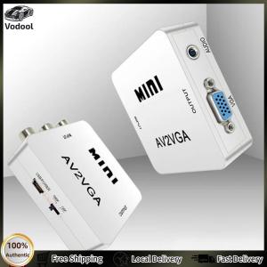 [Auto Vodool] Portable AV RCA CVBS To VGA Plug and Play Multifunctional Video Converter Adapter with Cable Free Display for VCD/DVD