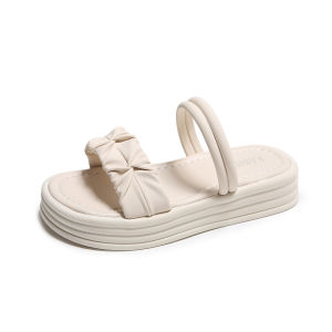 IELGY  slippers womens open toe solid color flat non-slip soft bottom soft comfortable sandals