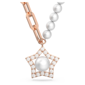 SWAROVSKI Luxury Fashion Stella rose gold star white pearl diamond pendant necklace S925 sterling silver womens fashion necklace