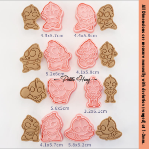 [Petite Houz] 8pcs/Set Cookies Cutter Pokemon Ultraman Mario Snoopy Cartoon Cute DIY 3D Mould Fondant Cake Cartoon Tool