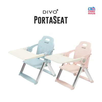 Divo PortaSeat Baby Dining Chair Foldable Baby Chair Seat Feeding Baby Chair Portable Babychair (Blue/Pink)