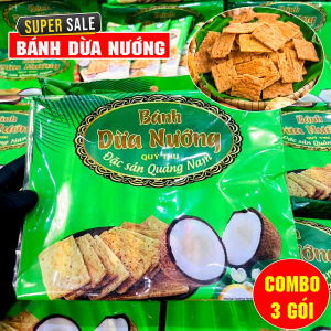 [COMBO 3 Gói To] Bánh Dừa Nướng 150g (10 Gói Nhỏ) Thơm Ngon Giòn Tan Khó Cưỡng - Đồ Ăn Vặt Hot Trend