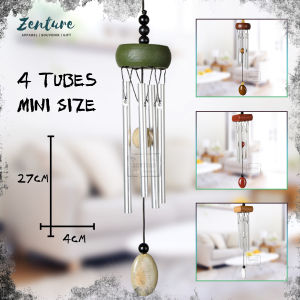 Zenture Mini 4 Tubes Metal Wind Chime Angklung Besi Wood Aluminum Tubes Indoor Outdoor Home Yard Garden Hanging D cor