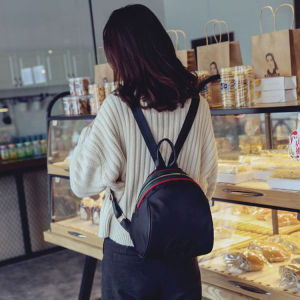 Tas Ransel Wanita Mini Backpack Sekolah Hitam Polos Kekinian Tas Punggung Kain Parasut COD T261