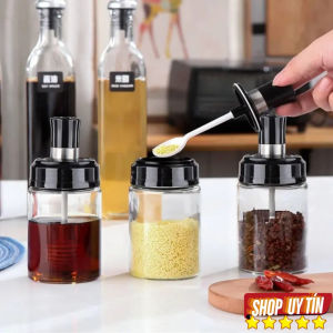 COMBO 6 Hũ Gia Vị Thủy Tinh Có Thìa – Hũ Đựng Gia Vị Thông Minh Bảo Quản Gia Vị Luôn Tươi Mới