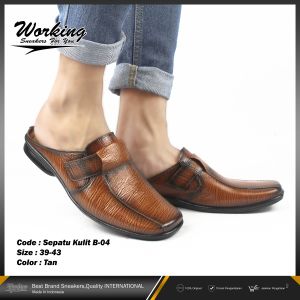 Sepatu Pria Kulit Sapi Pantofel Working B-04 / Casual Kerja Kantor / Sepatu Formal Slip On Santai / Sepatu Kulit Sapi / 100%Realpict Bisa COD