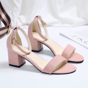 GOOTRADES French Style Womens Sandals Suede Summer High Heel Sandals Casual Buckle Strap High Heel Shoes Outdoor