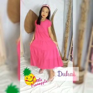 Little pineapple cardigan dress gamis Daisy hijab anak 4-9Y