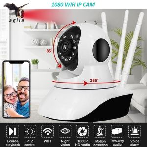 🎥【Ready stock】FREE Shipping🎥 Agila Camera CCTV Triple Antenna Wireless IP Camera Night Vision Two-way Audio Speaking