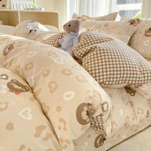 Four-piece set of pure cotton duvet cover and bed sheet machine washable non-fading suitable for all seasons no pilling bedding wholesale baby-safe grade