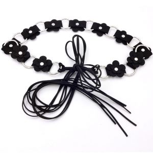 MUSCLEX Retro Ethnic Floral Waist Belt PU Leather Bohemian Style Floral Leather Waist Rope Fashionable Adjustable Women Dress Belt for Women
