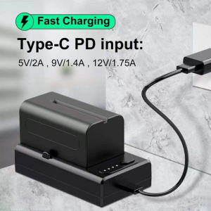 Andoer NP-F Bộ Sạc Pin Với 21W USB-A Đầu Vào PD Type-C/Đầu Ra PD D-Tap/Type-C Bộ Chuyển Đổi Nguồn Đa Dụng Lỗ Vít 1/4 Inch Thay Thế Sạc Nhanh Cho NP-F550 Sony F750 F970 pin