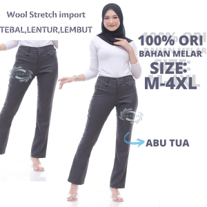 COD - CELANA KANTOR ABU TUA TERLARIS - Celana Kerja Kantor Wanita Kasual Tebaru Model CUTBRAY