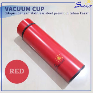 SHENAR  BOTOL POLOS TERMOS STAINLESS VACUUM CUP BOTOL AIR MINUM PANaS DINGIN SERBAGUNA 500 ML- BISA COD TERMOS VACUUM VACUUM CUP RED