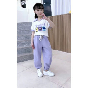 Bộ quần áo trẻ em mùa hè cho bé gái 14-48kg set bộ áo polo quần dài vải coton mềm mát mẫu MER