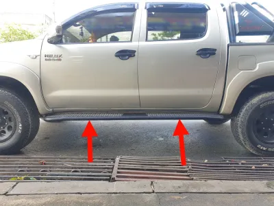 บันไดข้างออฟโรดวีโก้ 2003-2014 ทุกรุ่น v2 ยาว 210cm กว้างพิเศษขนาด 7 นิ้วบันไดข้างตะแกรงเหล็ก Toyota vigo 2003-2014 all models off road side step