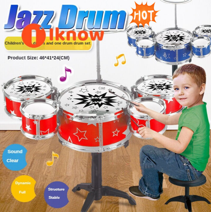 COD Christmas Gift Drum Set Boys Girls Play Music DevelopInt Educational  Mini children's simulation drum