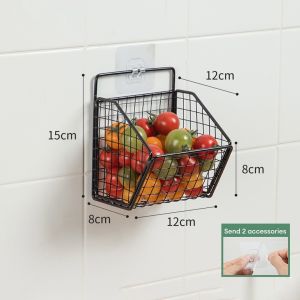 Kệ Gia Vị Dán Tường Đựng Hành Tỏi Tiện Ích Kèm Miếng Dán. Tiện Ích Cho Mọi Nhà