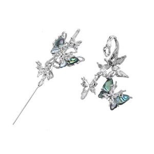 Elegant Alloy Butterfly Ear Cuffs Featuring Stylish Stones Portable for Parties Supplies and Everyday Casual Wear