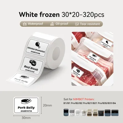【Freezing Label】NIIMBOT B1/B1Pro/B2/B2Pro/B21/B21Pro/B3S/B31/B4 Freezing Label Sticker Refrigerator Classification Food Waterproof Thermal Label Paper