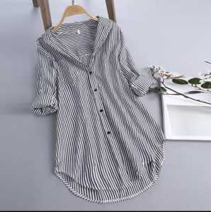 FEMMESHOPA-KEMEJA WANITA/KEMEJA KEKINIAN/KEMEJA TERBARU-TUNIK STRIPE LUNA