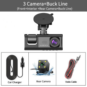 Carstorm 3 lens car dvr dash cam HD 1080P Kamera Dash Kamera Dashcam Lensa Ganda Perekam Video