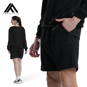 COLLAB by Inspi Premium Embossed Walking Shorts For Men & Women w/ Drawstring & Pockets Cotton Fit Collection Summer Board Short