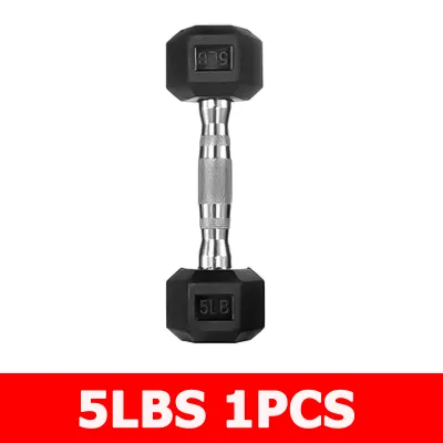 5/10/15/20/25/30/35/40/45/50LBS Rubberized Hex Dumbbell Hexagon dumbbells with Metal Handle