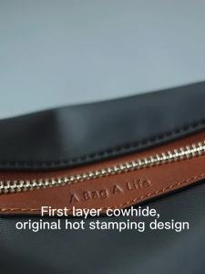 Zipper Tote Bags For Women Nylon With Real Leather Handbag High Quality Single Shoulder Bag2026