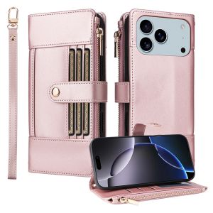 Case For iPhone 17 16 15 14 13 12 11 Pro Max iPhone 17 16 15 14 Plus Magnetic Leather Wallet Multi-Card Slot Flip Cover Casing