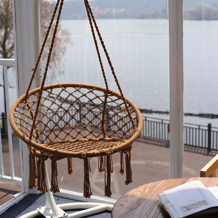 Yali Home Duyan Nordic Hammock Adult and Kids Round Rope Tassel Basket ...